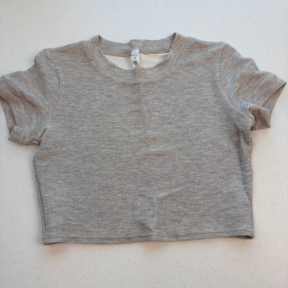 Alo Yoga Crop Top Heather Grey Size Small